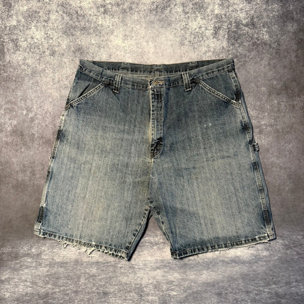 Vintage Wrangler Utility Carpenter Denim Shorts Mens 40 Blue Workwear Jorts‎